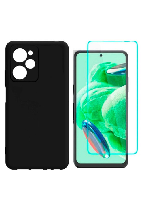 20068310 Xiaomi Poco X5 Pro Uyumlu Kılıf Esnek Silikon Telefon Kılıfı Ve Temperli Cam Ekran Koruyucu