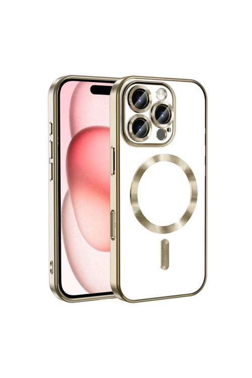 20068310 Apple İphone 16 Pro Max Uyumlu Kılıf Kamera Korumalı Parlak Renkli Kenarlı Magsafe Özellikli Kapak
