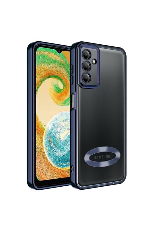 20068310 Samsung Galaxy A34 5G Uyumlu Kılıf Şeffaf Logo Gösteren Parlak Renkli Kenar Telefon Kılıfı Kapak