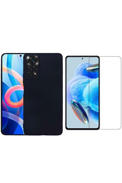 20068310 Xiaomi Redmi Note 12 Pro 4G Uyumlu Kılıf Esnek Silikon Telefon Kılıfı Ve Temperli Cam Ekran Koruyucu