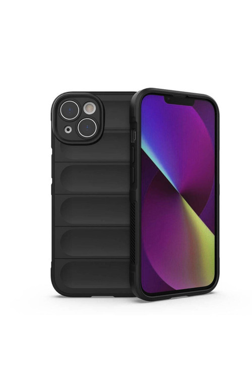 20068310 Apple İphone 14 Uyumlu Kılıf Esnek Tpu Oyuklu Arka Yüzey Tasarımlı Silikon Kapak