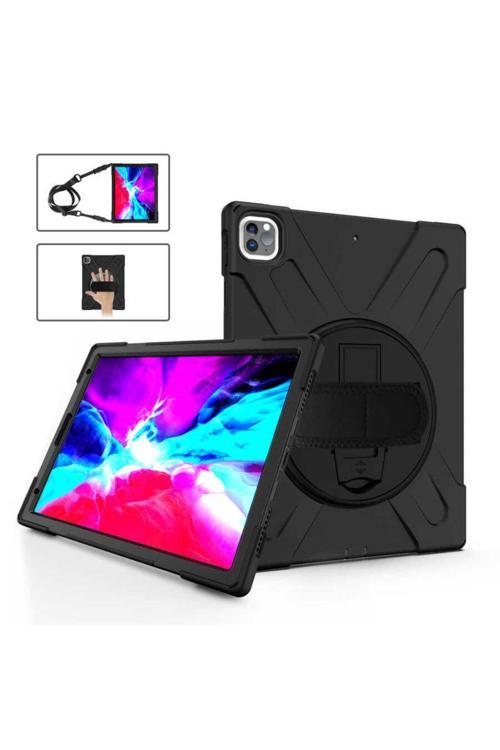 20068310 İpad Pro 12.9 2021 (5.Nesil) İle Uyumlu Yüksek Korumalı Uyumlu  Askı Kayışlı Tablet Silikon Kılıf
