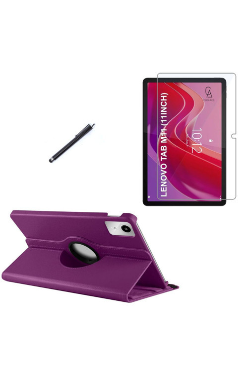20068310 Lenovo Tab M11 Tb-330Fu Uyumlu Kılıf Dönebilen Standlı Tablet Kılıfı + Ekran Koruyucu + Kalem
