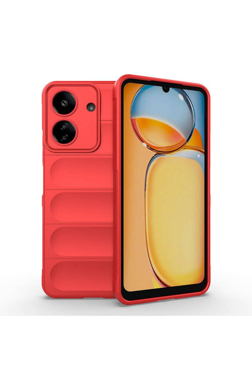 20068310 Xiaomi Poco C65 Uyumlu Kılıf Esnek Tpu Oyuklu Arka Yüzey Tasarımlı Silikon Kapak