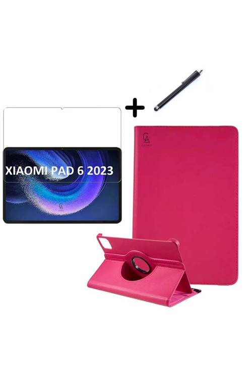 20068310 Xiaomi Pad 6 11 İnç Uyumlu 360° Dönebilen Standlı Tablet Kılıfı Ekran Koruyucu Ve Kalem Seti