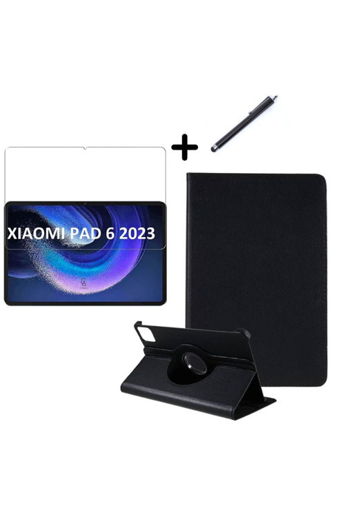 20068310 Xiaomi Pad 6 11 İnç Uyumlu 360° Dönebilen Standlı Tablet Kılıfı Ekran Koruyucu Ve Kalem Seti