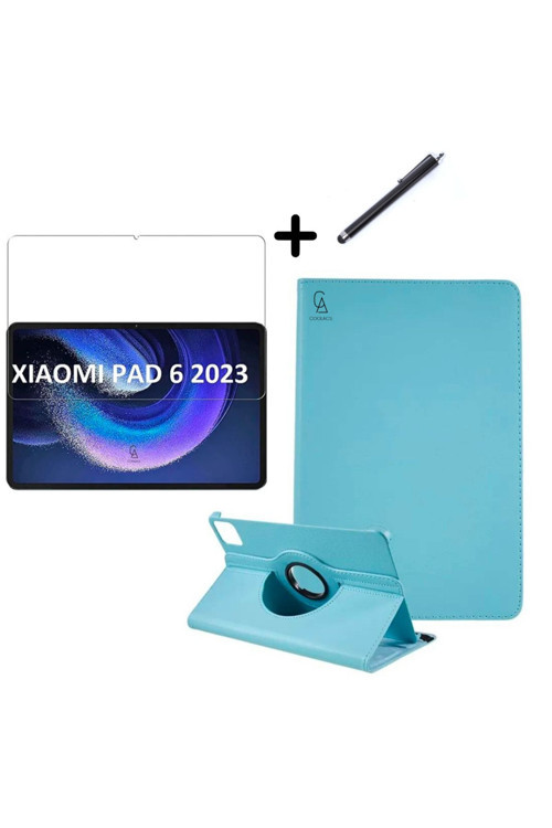 20068310 Xiaomi Pad 6 11 İnç Uyumlu 360° Dönebilen Standlı Tablet Kılıfı Ekran Koruyucu Ve Kalem Seti