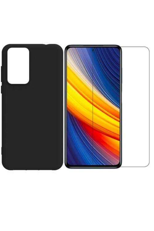 20068310 Xiaomi Poco X3 Gt Uyumlu Kılıf Esnek Silikon Telefon Kılıfı Ve Temperli Cam Ekran Koruyucu