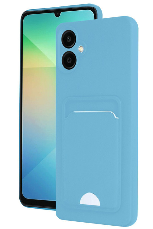 20068310 Samsung Galaxy A06 Uyumlu Arka Kamera Korumalı Kart Koyulabilen Silikon Kartlıklı Kılıf Kapak