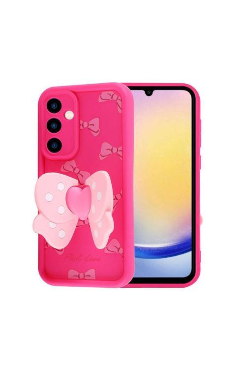 20068310 Samsung Galaxy A25 Uyumlu Kanatlı Kelebek Figürlü Standlı Kadın Telefon Kılıfı Kapak