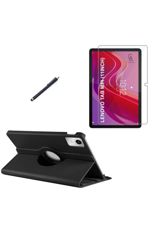 20068310 Lenovo Tab M11 Tb-330Fu Uyumlu Kılıf Dönebilen Standlı Tablet Kılıfı + Ekran Koruyucu + Kalem