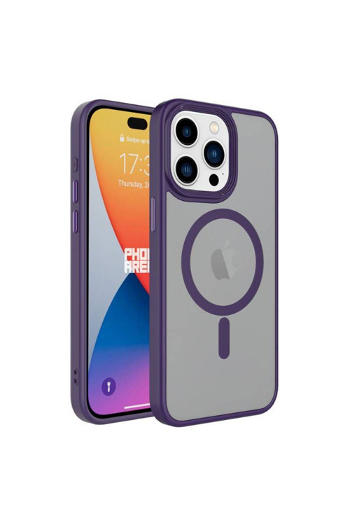 20068310 Apple İphone 15 Pro İle Uyumlu Kılıf Arkası Mat Magsafe Wireless Şarj Özellikli Telefon Kılıfı Kapak