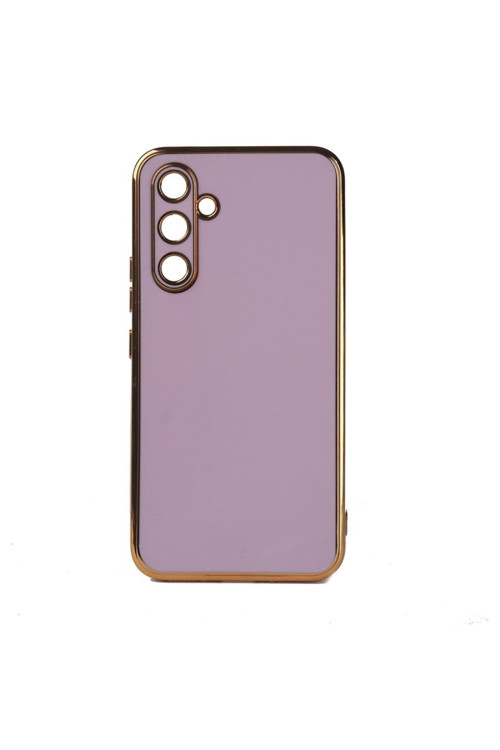20068310 Samsung Galaxy A04S Uyumlu Kılıf Kenarları Parlak Altın Renkli Kamera Korumalı Soft Tasarım Kılıf