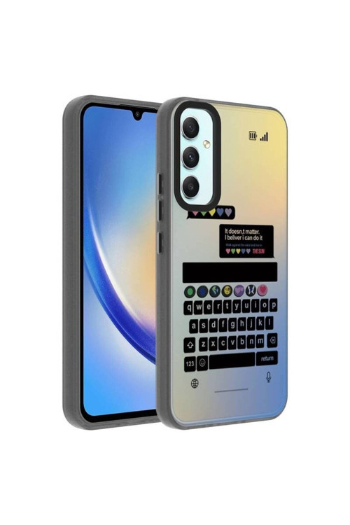 20068310 Samsung Galaxy A34 5G Uyumlu Kılıf Klavye Temalı Telefon Kılıfı Kapak