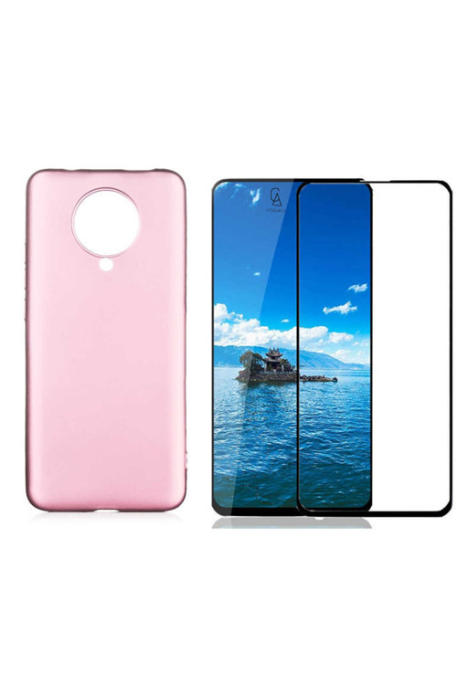 20068310 Xiaomi Poco F2 Pro İle Uyumlu Soft Yumuşak Telefon Kılıfı Ve 5D Tam Kaplayan Cam Ekran Koruyucu