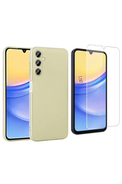 20068310 Samsung Galaxy A15 İle Uyumlu Kılıf Soft Yumuşak Telefon Kılıfı Ve Temperli Cam Ekran Koruyucu