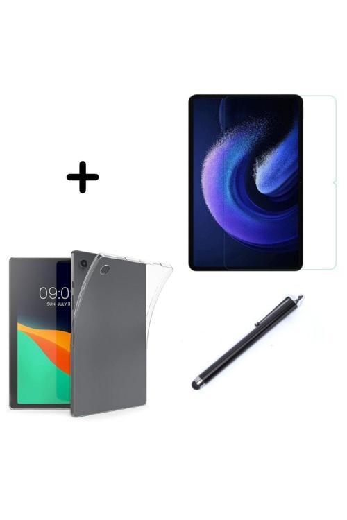 20068310 Samsung Galaxy Tab A9 Plus Sm-X210 Uyumlu Şeffaf Silikon Tablet Kılıfı Ekran Koruyucu Ve Kalem Seti