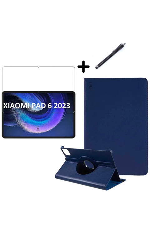 20068310 Xiaomi Pad 6 11 İnç Uyumlu 360° Dönebilen Standlı Tablet Kılıfı Ekran Koruyucu Ve Kalem Seti