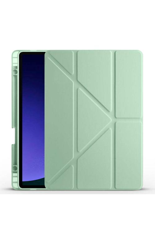 20068310 Samsung Galaxy Tab S9 Fe Uyumlu Kılıf 3 Farklı Stand Kalemlikli Tri Folding Tablet Kılıfı