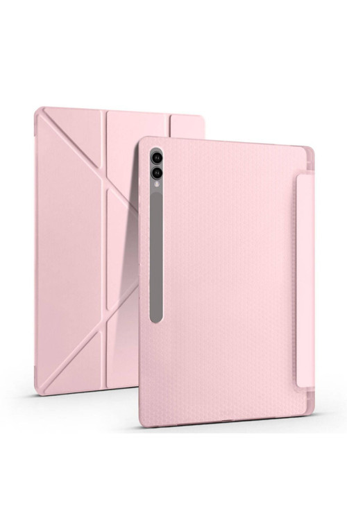 20068310 Samsung Galaxy Tab S9 Ultra Uyumlu Kılıf 3 Farklı Stand Kalemlikli Tri Folding Tablet Kılıfı