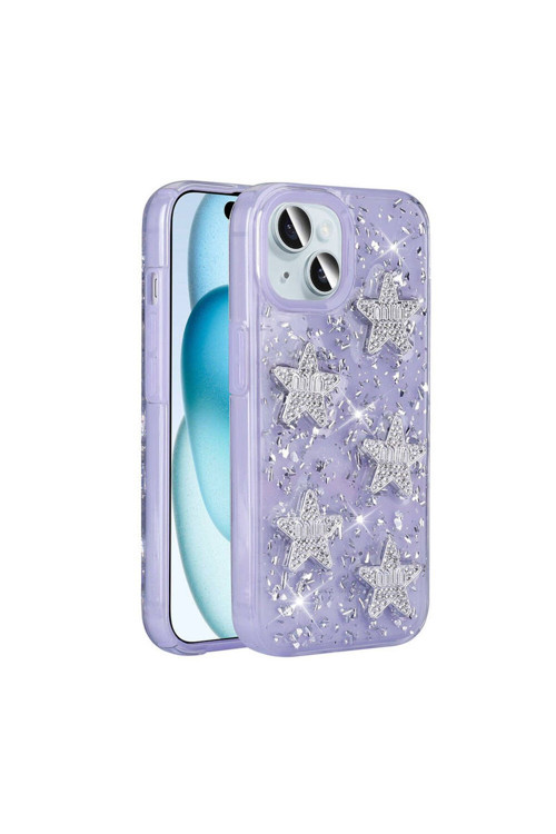 20068310 Apple İphone 14 İle Uyumlu Airbagli Simli Arka Yüzeyli Kapak