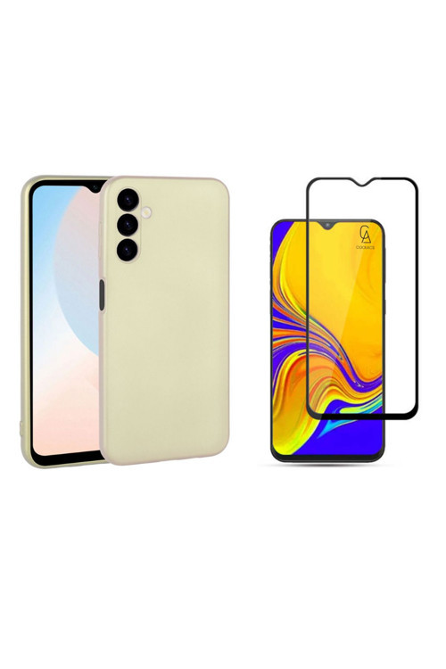 20068310 Samsung Galaxy A24 İle Uyumlu Soft Yumuşak Telefon Kılıfı Ve 5D Tam Kaplayan Cam Ekran Koruyucu