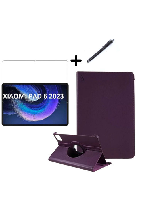 20068310 Xiaomi Pad 6 11 İnç Uyumlu 360° Dönebilen Standlı Tablet Kılıfı Ekran Koruyucu Ve Kalem Seti