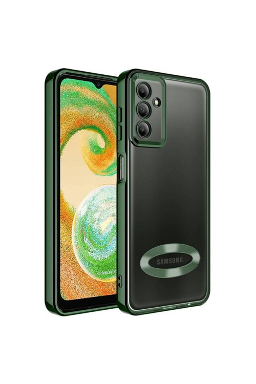 20068310 Samsung Galaxy A34 5G Uyumlu Kılıf Şeffaf Logo Gösteren Parlak Renkli Kenar Telefon Kılıfı Kapak