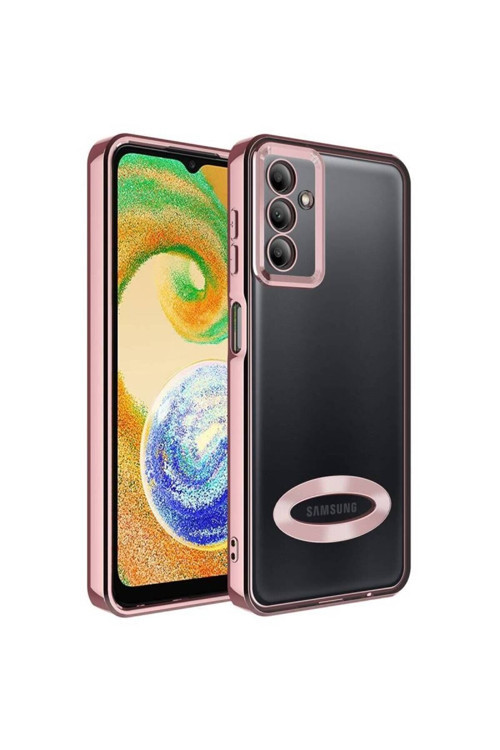 20068310 Samsung Galaxy A34 5G Uyumlu Kılıf Şeffaf Logo Gösteren Parlak Renkli Kenar Telefon Kılıfı Kapak