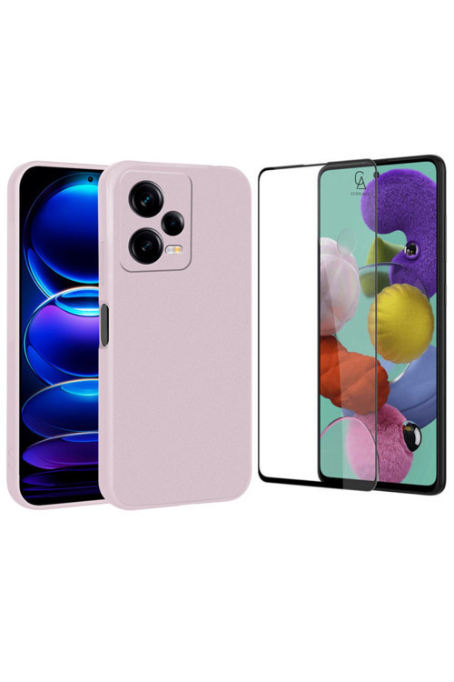 20068310 Xiaomi Redmi Note 12 Pro Uyumlu Soft Yumuşak Telefon Kılıfı Ve 5D Tam Kaplayan Cam Ekran Koruyucu