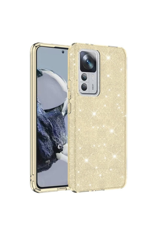 20068310 Xiaomi Mi 12T Pro Ile Uyumlu Luxury Simli Taşlı Parlak Silikon Tam Koruma Kadın Telefon Kılıfı Kapak