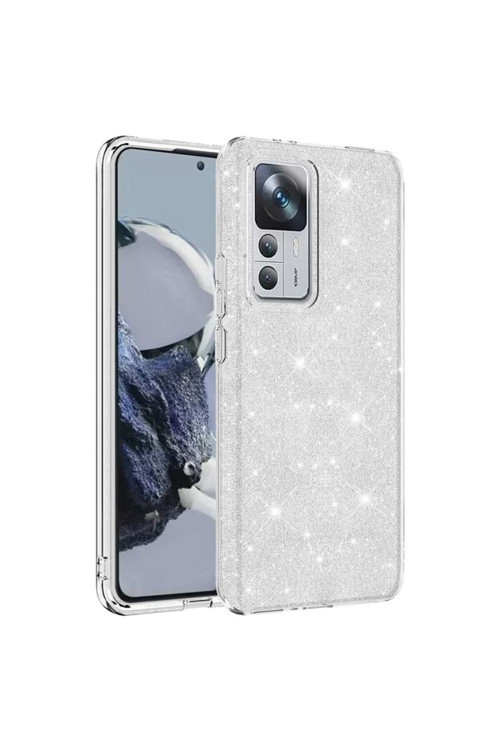 20068310 Xiaomi Mi 12T Pro Ile Uyumlu Luxury Simli Taşlı Parlak Silikon Tam Koruma Kadın Telefon Kılıfı Kapak