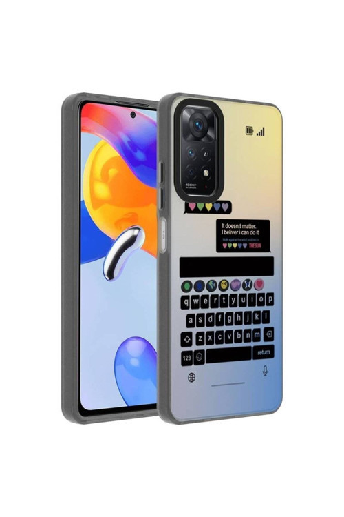 20068310 Xiaomi Redmi Note 11 Pro 5G Uyumlu Kılıf Klavye Temalı Telefon Kılıfı Kapak