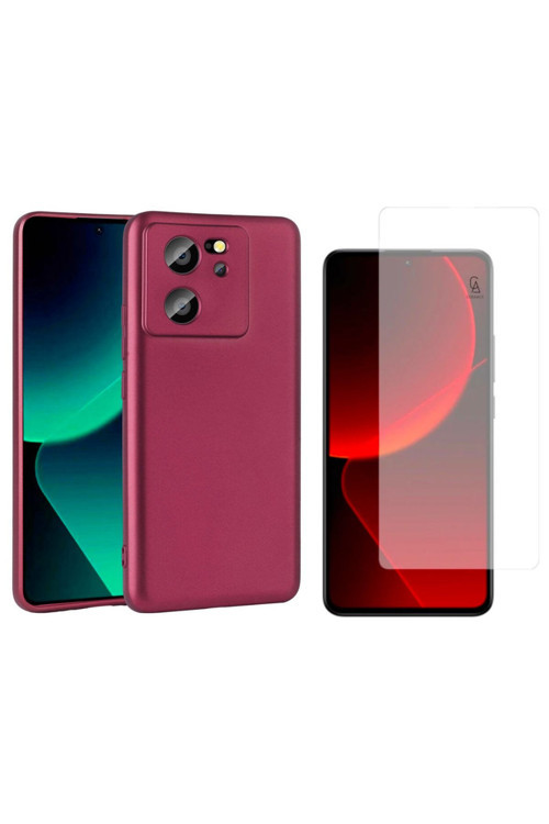 20068310 Xiaomi Mi 13T Pro İle Uyumlu Kılıf Soft Yumuşak Telefon Kılıfı Ve Temperli Cam Ekran Koruyucu