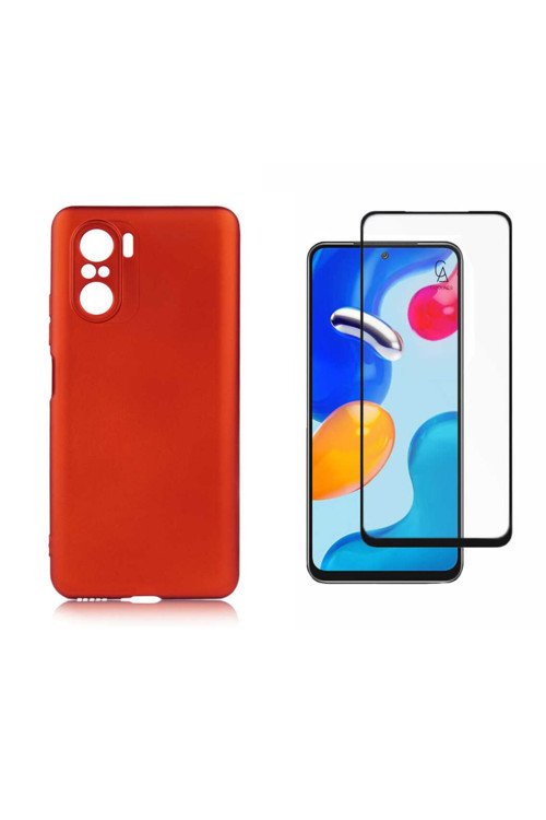 20068310 Xiaomi Poco F3 İle Uyumlu Soft Yumuşak Telefon Kılıfı Ve 5D Tam Kaplayan Cam Ekran Koruyucu