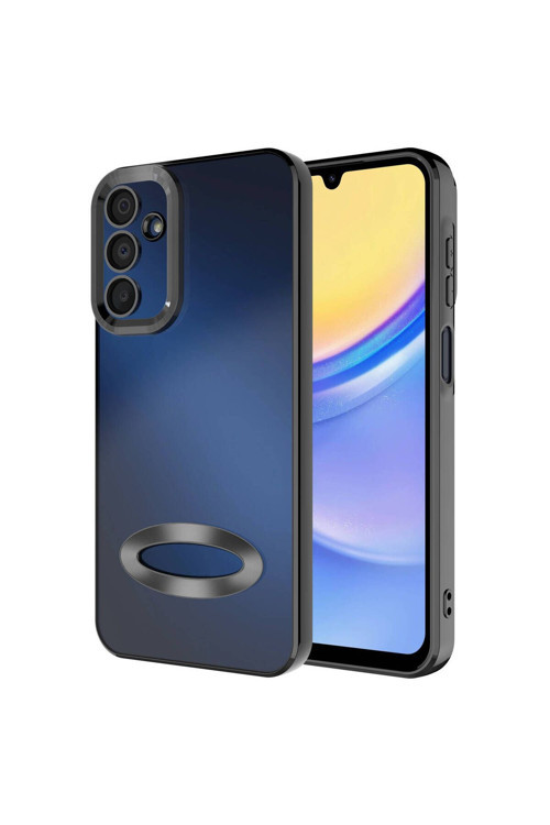 20068310 Samsung Galaxy A25 Uyumlu Kılıf Şeffaf Logo Gösteren Parlak Renkli Kenar Telefon Kılıfı Kapak