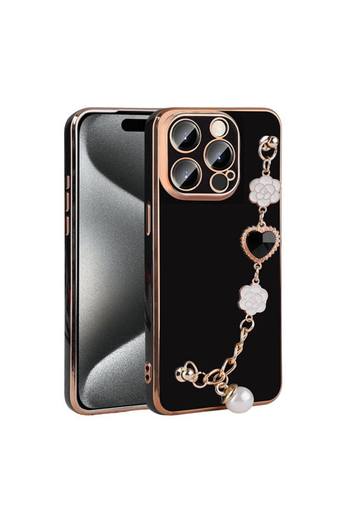 20068310 Apple İphone 15 Pro Max İle Uyumlu Kılıf El Tutamaçlı Kamera Korumalı Kadın Telefon Kılıfı Kapak