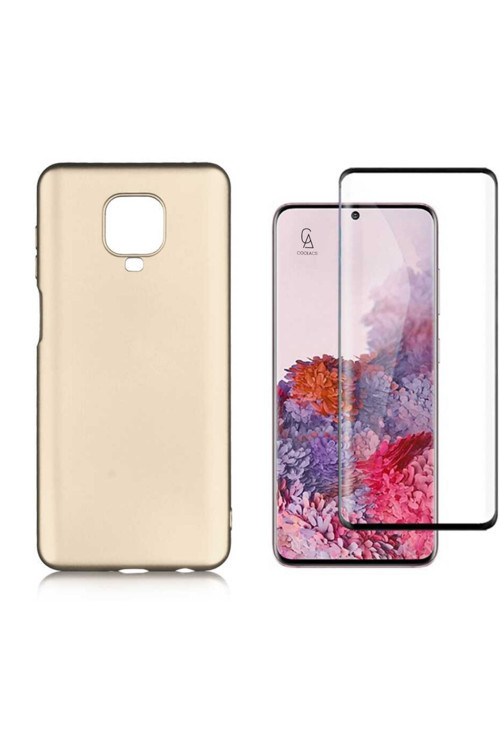 20068310 Xiaomi Redmi Note 9 Pro İle Uyumlu Soft Yumuşak Telefon Kılıfı Ve 5D Tam Kaplayan Cam Ekran Koruyucu
