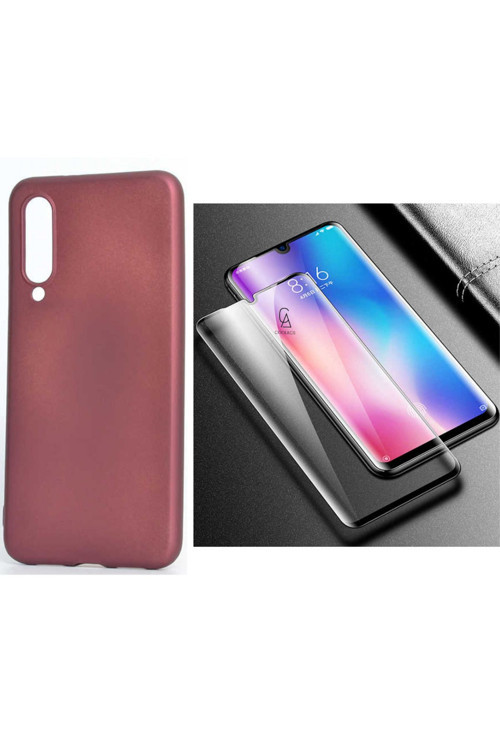 20068310 Xiaomi Mi 9 Se İle Uyumlu Soft Yumuşak Telefon Kılıfı Ve 5D Tam Kaplayan Cam Ekran Koruyucu