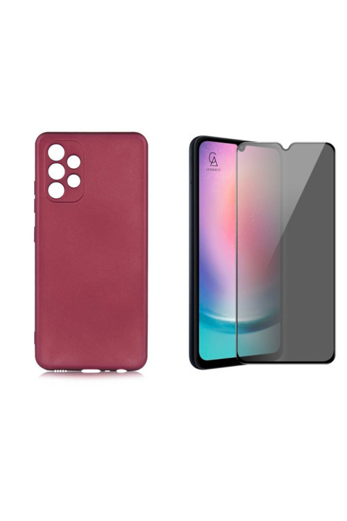 20068310 Samsung Galaxy A32 4G İle Uyumlu Soft Yumuşak Telefon Kılıfı Ve Hayalet Privacy Ekran Koruyucu Seti