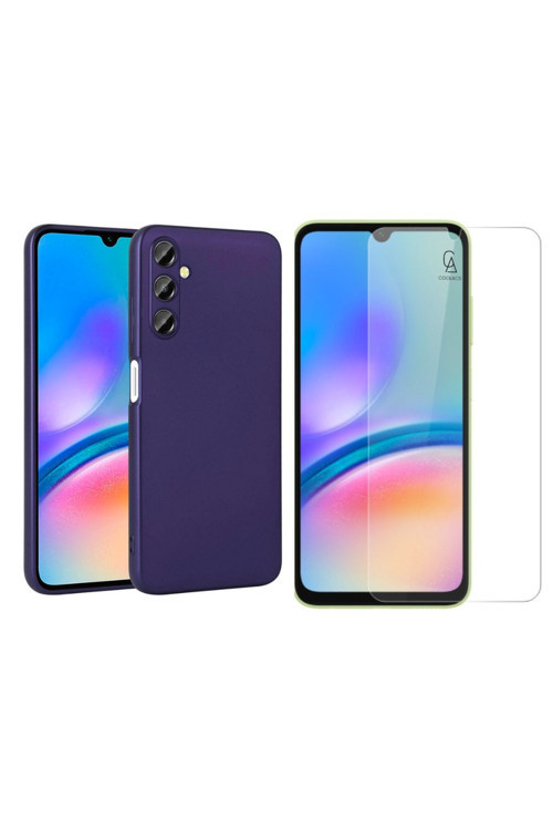 20068310 Samsung Galaxy A05S İle Uyumlu Kılıf Soft Yumuşak Telefon Kılıfı Ve Temperli Cam Ekran Koruyucu