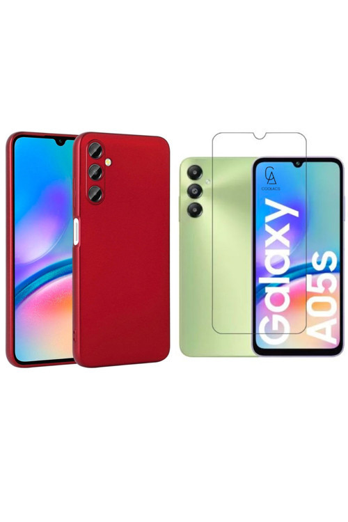 20068310 Galaxy A05S İle Uyumlu Kılıf Soft Yumuşak Telefon Kılıfı Ve Temperli Cam Ekran Koruyucu