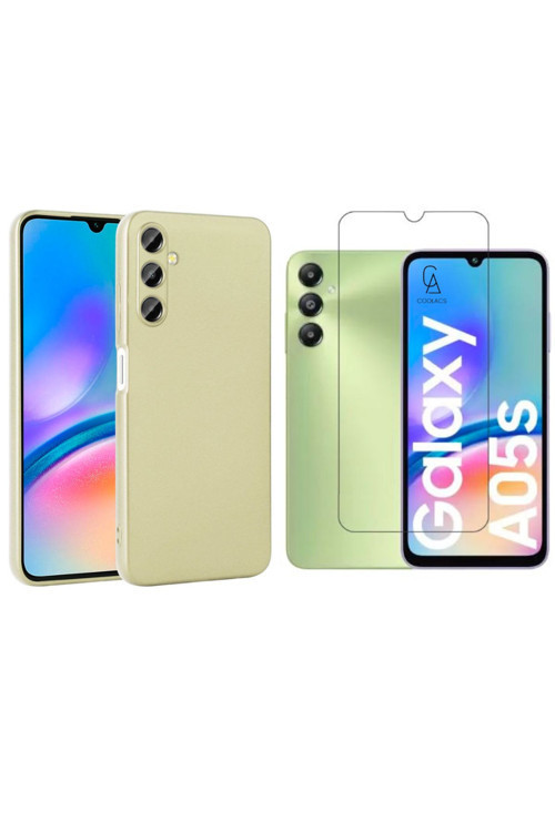 20068310 Samsung Galaxy A05S İle Uyumlu Kılıf Soft Yumuşak Telefon Kılıfı Ve Temperli Cam Ekran Koruyucu