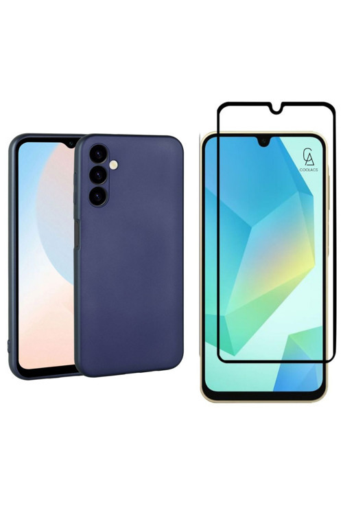 20068310 Samsung Galaxy A16 İle Uyumlu Telefon Kılıfı Ve 5D Tam Kaplayan Cam Ekran Koruyucu