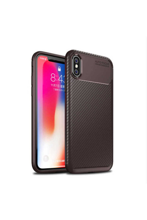 20068310 Apple İphone Xs Max 6.5 İle Uyumlu Kılıf Focus Karbon Tasarım Telefon Kılıfı Kapak