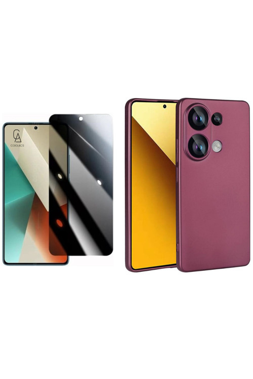 20068310 Xiaomi Poco M6 Pro 4G Ile Uyumlu Soft Yumuşak Telefon Kılıfı Ve Hayalet Privacy Ekran Koruyucu Seti