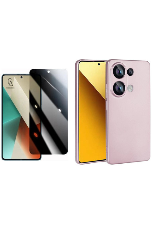20068310 Xiaomi Redmi Note 13 Pro 4G Ile Uyumlu Soft Yumuşak Telefon Kılıfı Ve Hayalet Privacy Ekran Koruyucu