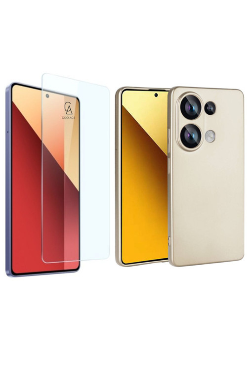 20068310 Xiaomi Redmi Note 13 Pro 4G Uyumlu Kılıf Soft Yumuşak Telefon Kılıfı Ve Temperli Cam Ekran Koruyucu