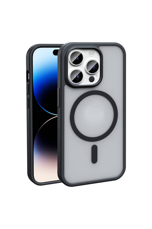 20068310 Apple İphone 14 Pro Max İle Uyumlu Kılıf Magsafe Şarj Özellikli Mat Arka Yüzeyli Kapak