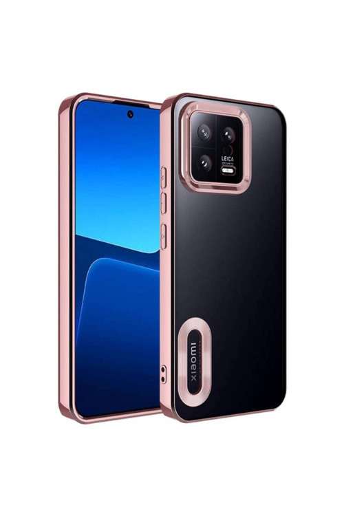 20068310 Xiaomi Mi 13 Uyumlu Kılıf Şeffaf Logo Gösteren Parlak Renkli Kenar Telefon Kılıfı Kapak